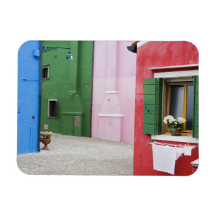 Island of Burano, Burano, Italy. Colourful Burano Magnet