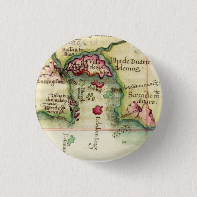 Island of Duarte de Lemos (ca.1586) 1 Inch Round Button (Front)