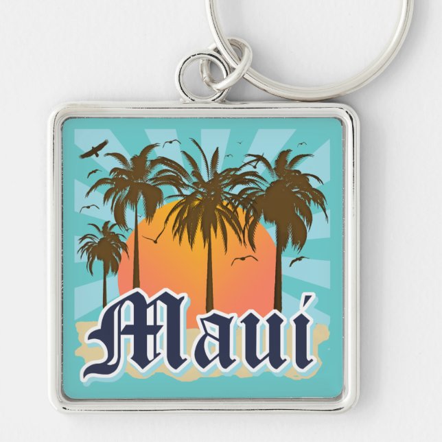 Island of Maui Hawaii Souvenir Keychain (Front)