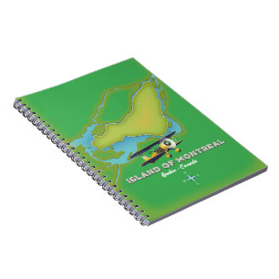 Island of Montreal Canada map Notebook