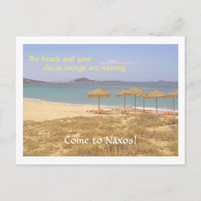 ISLAND OF NAXOS GREECE/BEACH POSTCARD (Front)