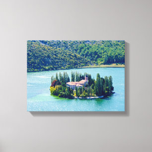 Island of Visovac monastery in Krka NP - Croatia Canvas Print