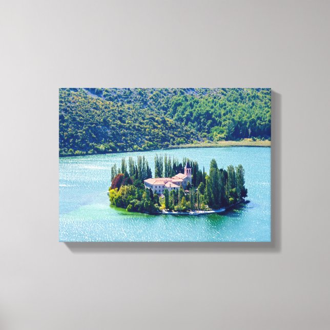 Island of Visovac monastery in Krka NP - Croatia Canvas Print (Front)