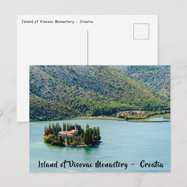 Island of Visovac monastery in Krka NP - Croatia Postcard (Front/Back)