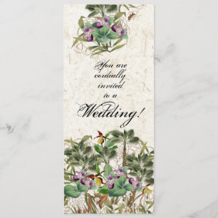 Island Palm Tree Orchid Flowers Wedding Invitation