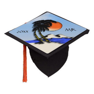 Island Paradise Monogram and Year Graduation Cap Topper