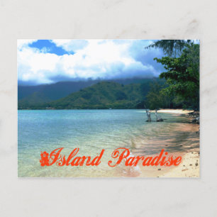 Island Paradise Travel Postcard
