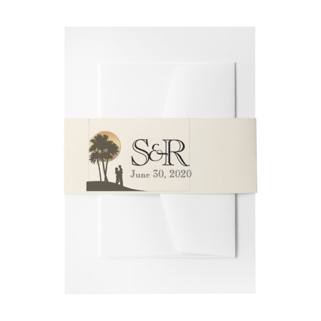 Island Paradise Wedding Belly Band Invitation Belly Band (Front Example)