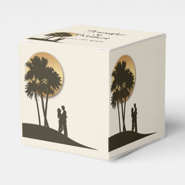Island Paradise Wedding Favor Box (Front Side)