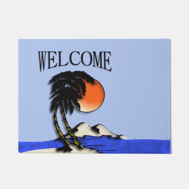 Island Paradise Welcome Doormat (Front)