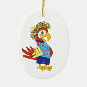 Island Parrot Ceramic Ornament