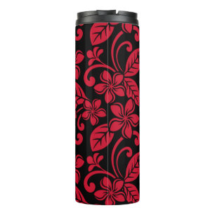 ISLAND PLUMERIA (Black and Red)Thermal Tumbler