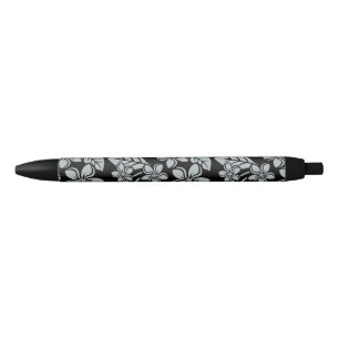 ISLAND PLUMERIA (BLACK/GRAY) BLACK INK PEN