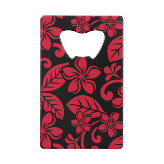 ISLAND PLUMERIA (BLACK/RED) CREDIT CARD BOTTLE OPENER