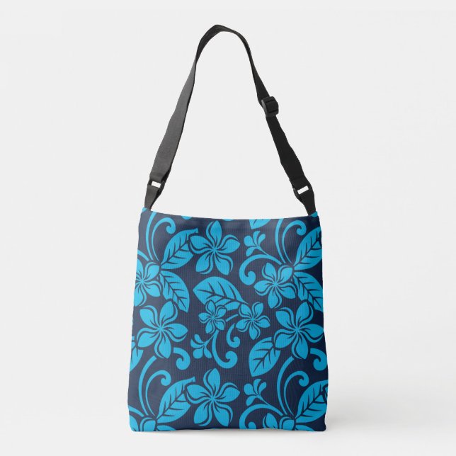 ISLAND PLUMERIA (Blue x 2) Crossbody Bag (Back)