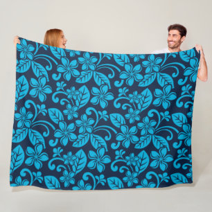 ISLAND PLUMERIA (Blue x 2) Fleece Blanket