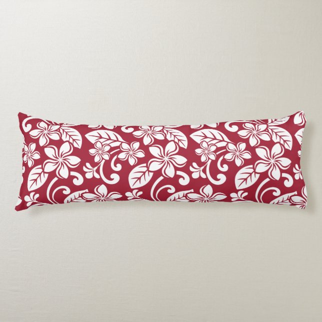 ISLAND PLUMERIA (CARDINAL RED) BODY PILLOW (Front)