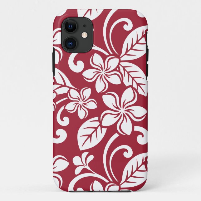ISLAND PLUMERIA (CARDINAL RED) iPhone / iPad case (Back)