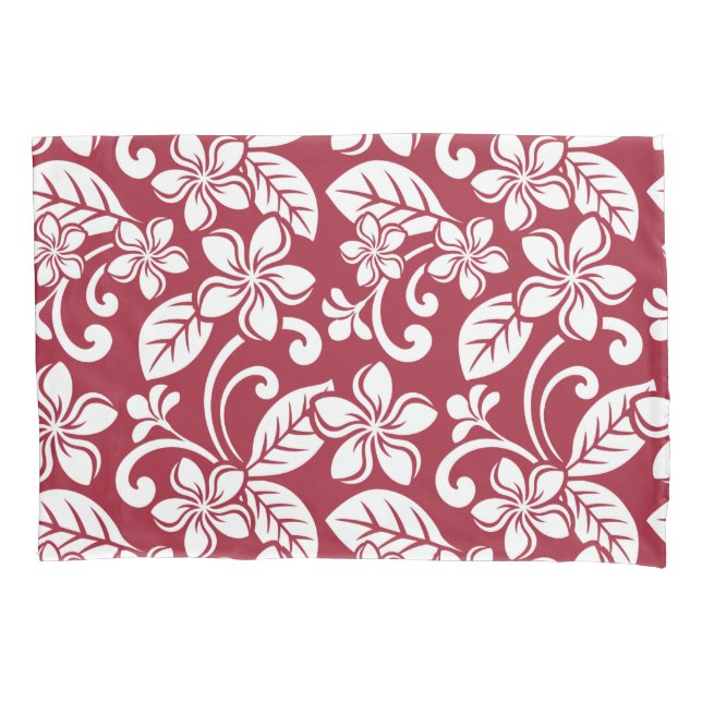 ISLAND PLUMERIA (CARDINAL RED) PILLOWCASE (Front-Left)