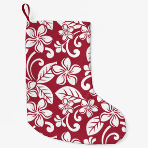 ISLAND PLUMERIA (CARDINAL RED) SMALL CHRISTMAS STOCKING
