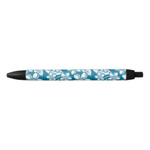 ISLAND PLUMERIA (CARIBBEAN BLUE) BLACK INK PEN
