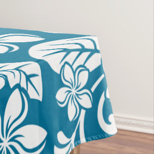 ISLAND PLUMERIA (CARIBBEAN BLUE) Tablecloth