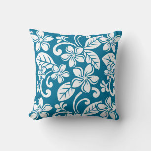 ISLAND PLUMERIA (CARIBBEAN BLUE) THROW PILLOW