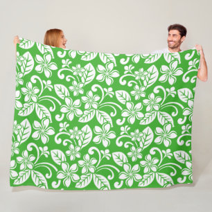 ISLAND PLUMERIA (CITRUS GREEN) FLEECE BLANKET