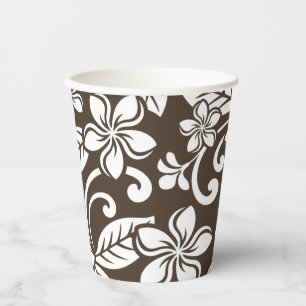 ISLAND PLUMERIA (COFFEE BROWN) PAPER CUPS