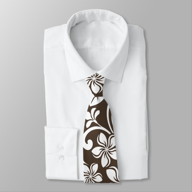 ISLAND PLUMERIA (COFFEE BROWN) TIE (Tied)