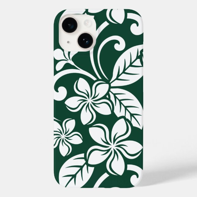 ISLAND PLUMERIA (FOREST GREEN) Case-Mate iPhone CASE (Back)
