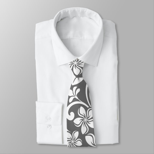 ISLAND PLUMERIA (GRAY) TIE (Tied)