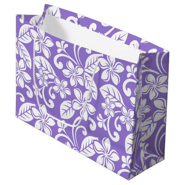 ISLAND PLUMERIA (LAVENDER) LARGE GIFT BAG (Front Angled)