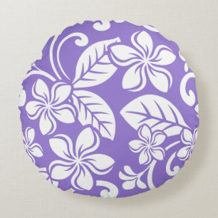 ISLAND PLUMERIA (LAVENDER) ROUND PILLOW