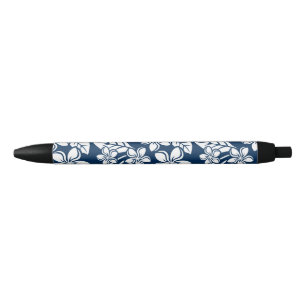 ISLAND PLUMERIA (NAVY BLUE) BLACK INK PEN