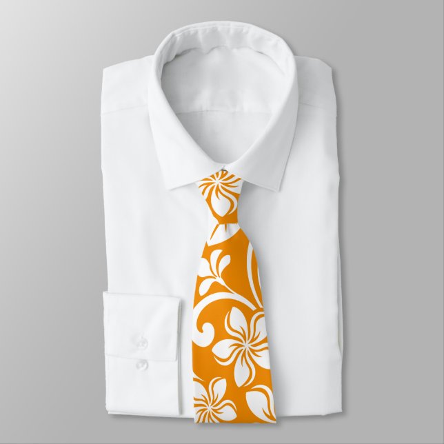 ISLAND PLUMERIA (ORANGE) TIE (Tied)