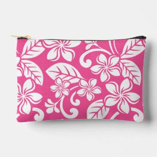 ISLAND PLUMERIA PATTERN IN WATERMELON PINK ACCESSORY POUCH