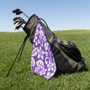 ISLAND PLUMERIA (PURPLE) GOLF TOWEL