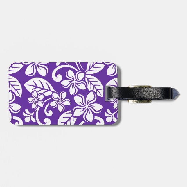 ISLAND PLUMERIA (PURPLE) LUGGAGE TAG (Back Horizontal)