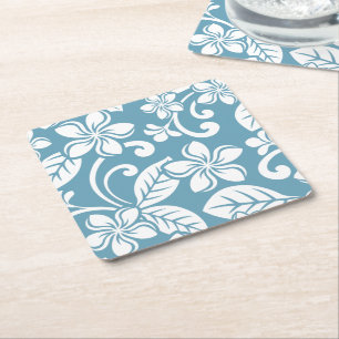 ISLAND PLUMERIA (SLATE BLUE) Paper Coaster