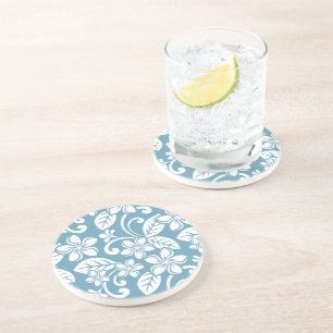 ISLAND PLUMERIA (SLATE BLUE) Sandstone Coaster