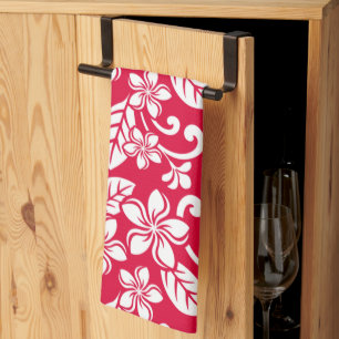 ISLAND PLUMERIA (STRAWBERRY RED) KITCHEN TOWEL