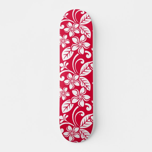 ISLAND PLUMERIA (STRAWBERRY RED) SKATEBOARD (Front)