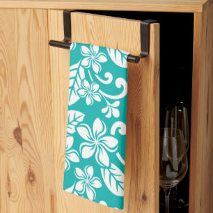 ISLAND PLUMERIA (TURQUOISE) KITCHEN TOWEL