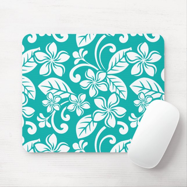 ISLAND PLUMERIA (TURQUOISE) Luggage Tag Mouse Pad (With Mouse)