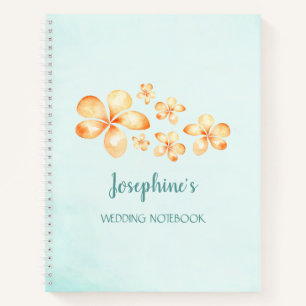 Island Plumeria Watercolor Wedding Notebook