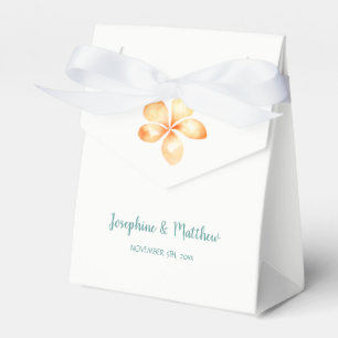 Island Plumeria Yellow Watercolor Wedding Favor Box