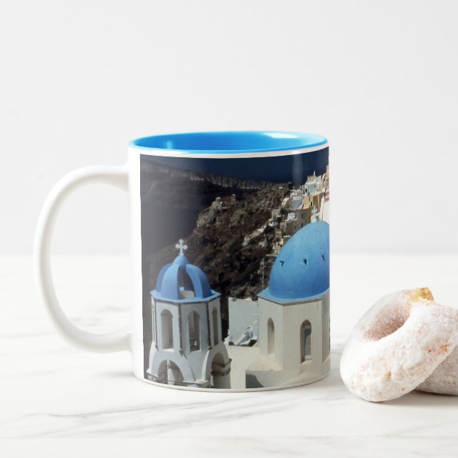 Island Santorini Greece Mug (With Donut)