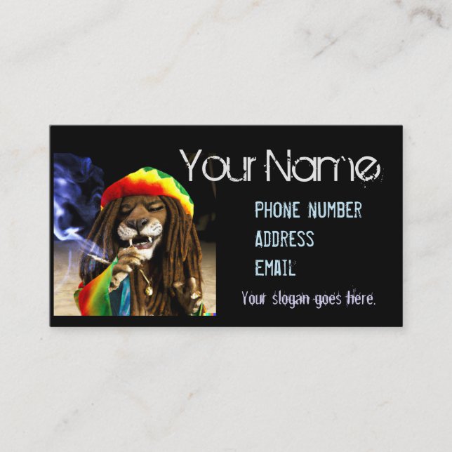 Island style business card, Rasta lion Business Ca Business Card (Front)