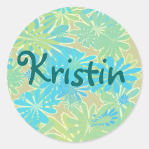 Island Style Floral Personalized Stickers